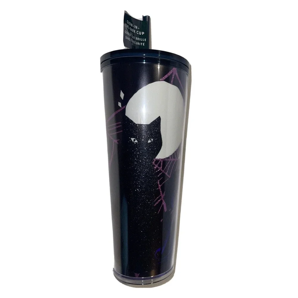 2021‎ STARBUCKS HALLOWEEN 3 CUP BUNDLE! Glow In The Dark Spiderweb and Black Cat